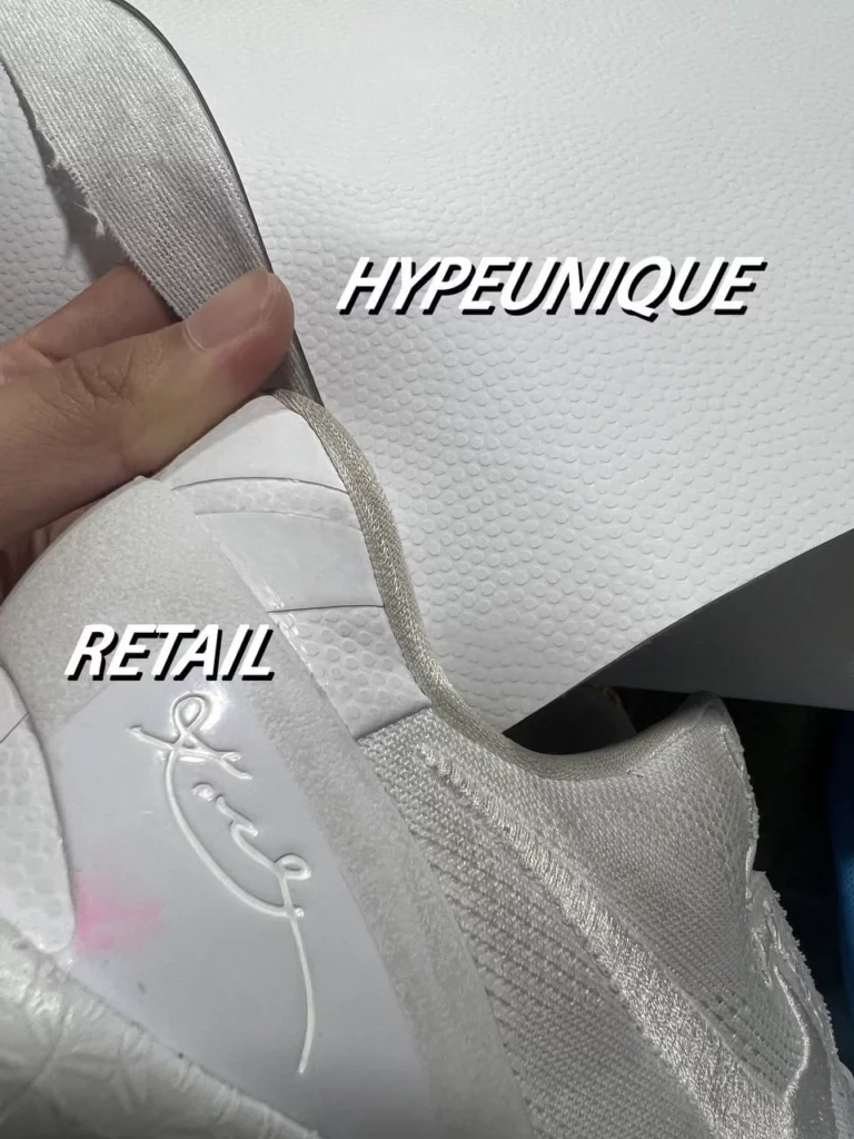 Pure white Kobe 8 shoe heel material